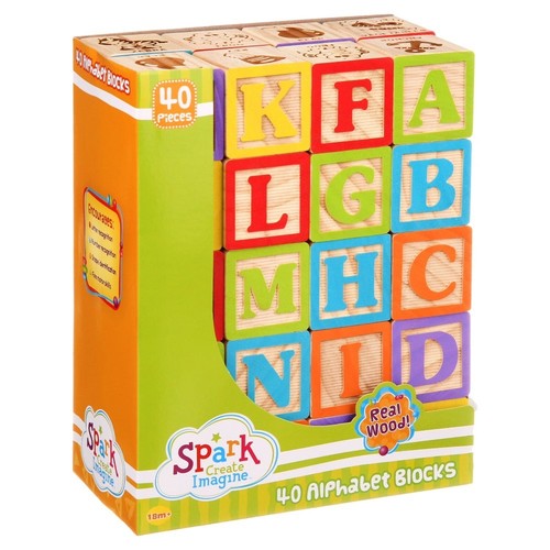 Wooden abc building blocks - 40,